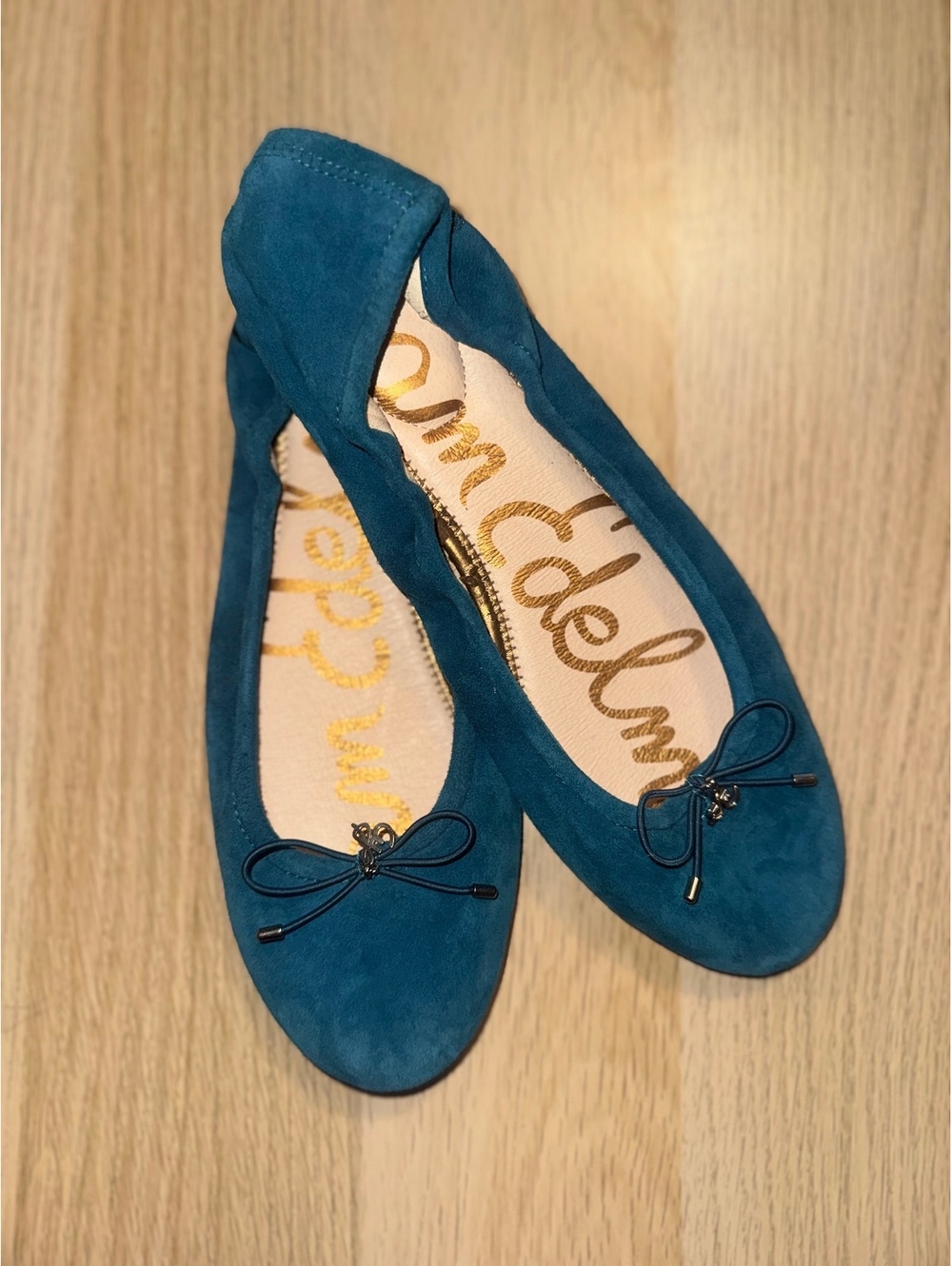 Sam Edelman Teal / Blue Suede Felicia Ballet Flats Size 10.5